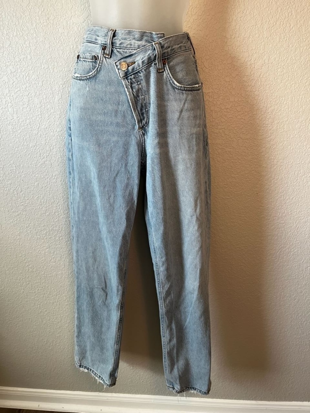 AGOLDE Criss Cross Light Wash High Rise Jeans Size 22